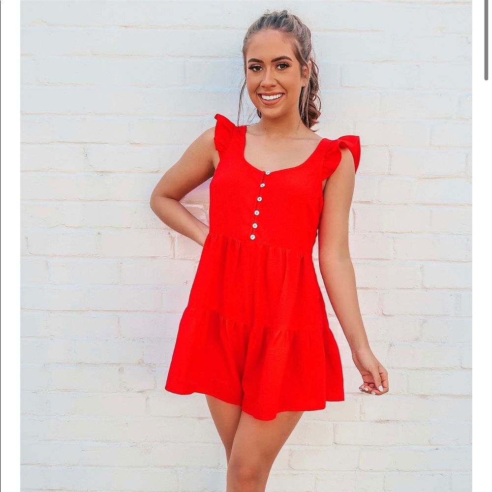 Shop Hopes Red Double Trouble Romper